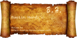 Bastin Horác névjegykártya